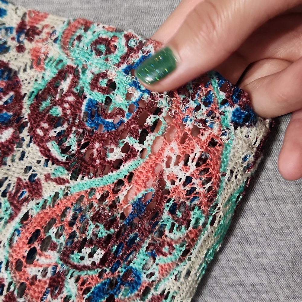Y2K Xhilaration Paisley Print Lacey Sleeveless Summer Mini Tank Dress - Picture 11 of 14